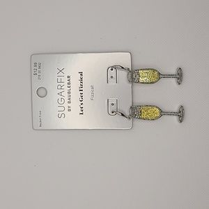 Sugarfix Baublebar Champagne Glass Let’s Get Fizzical Drop Earrings NWT